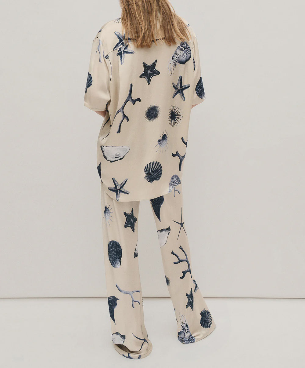 Bias Cut Pants - Seashells