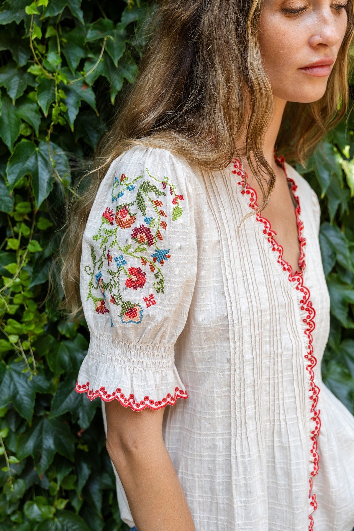 Cross Stitch Embroidered Blouse