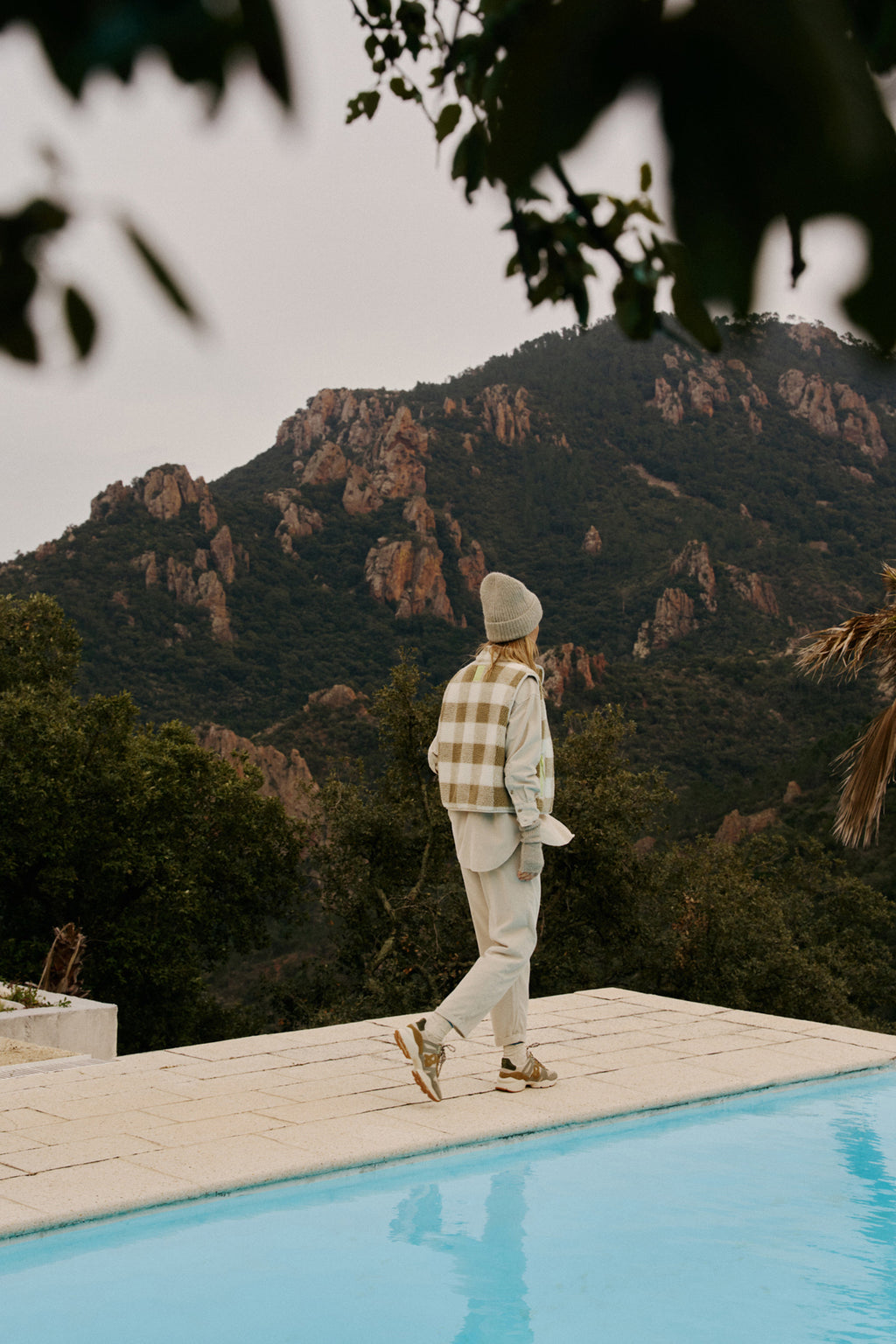 Teddy Paid  Fleece Vest