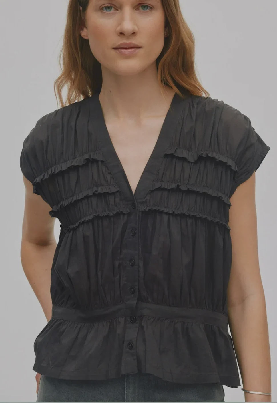 Elenore Voile Frill Top