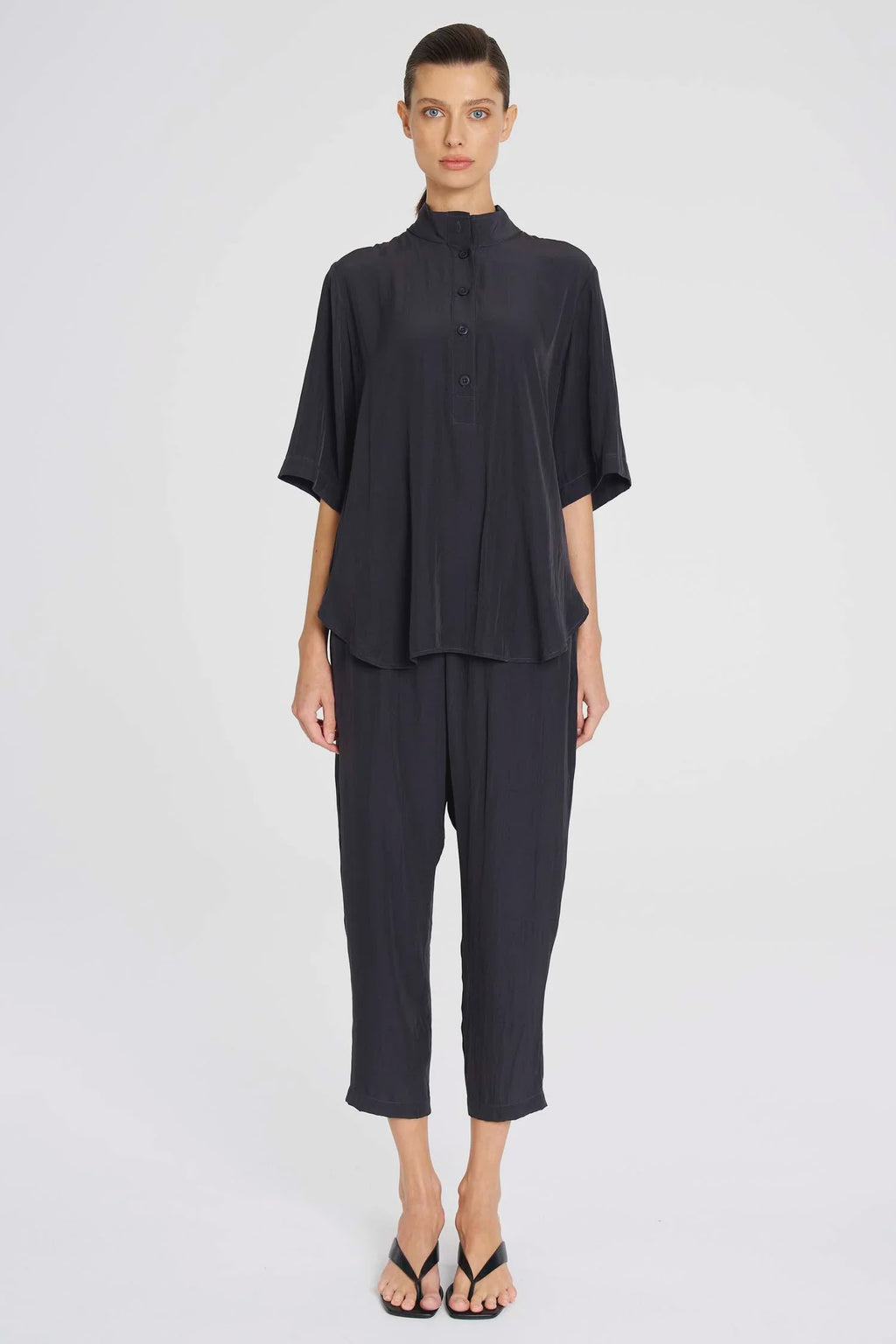 Soft Zip Pant - Navy