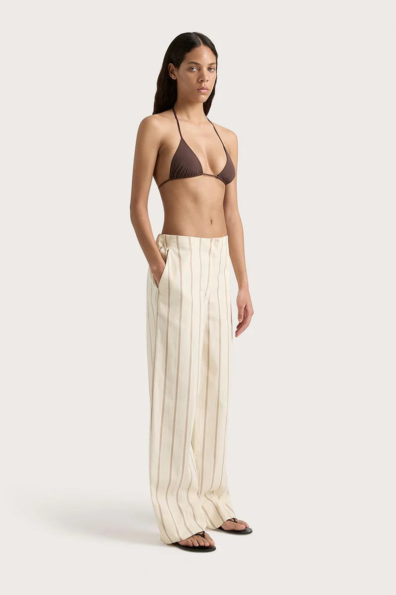 Maeve Shadow Stripe Trouser - Butter