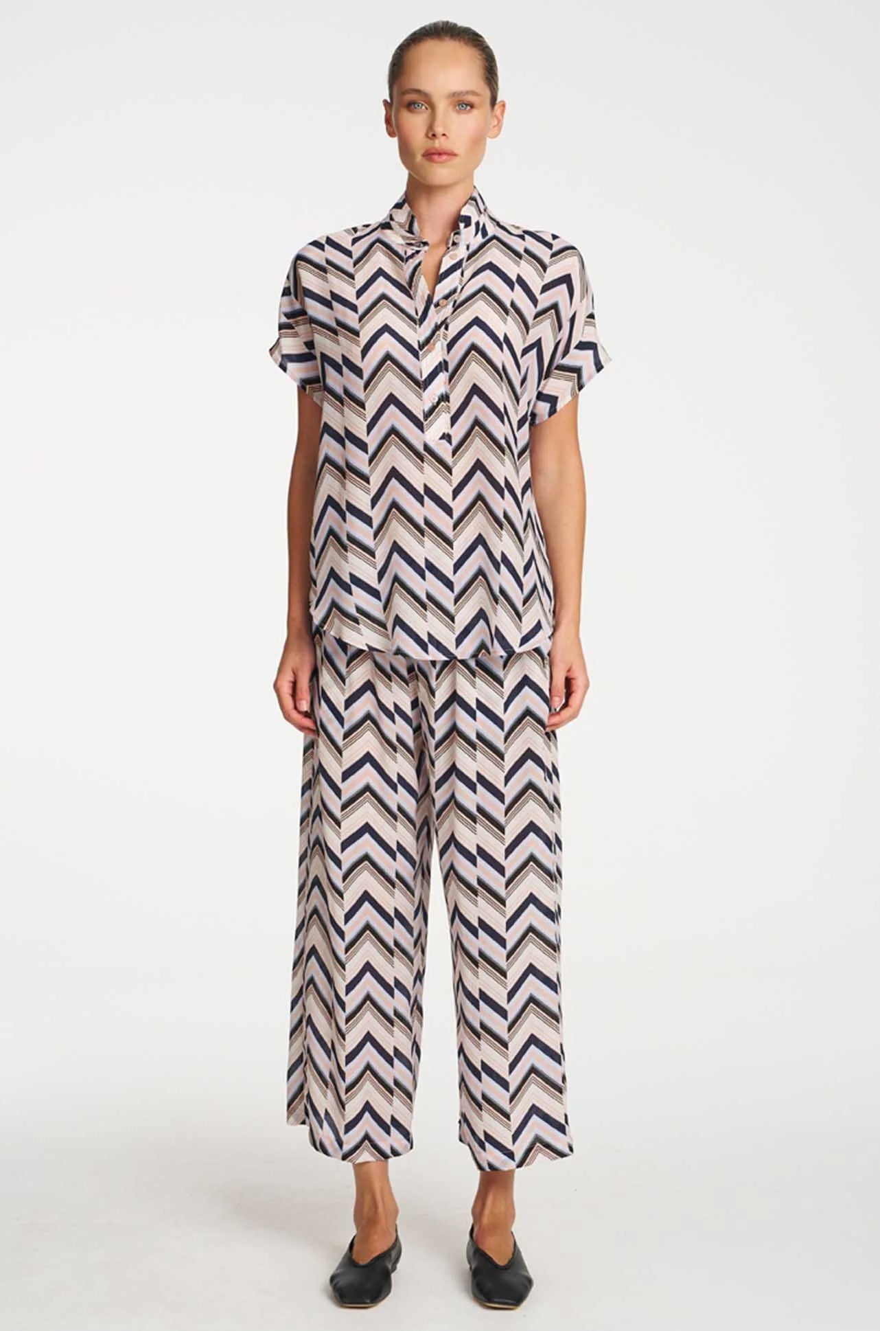 Pace Pant - Pleat Print Silk