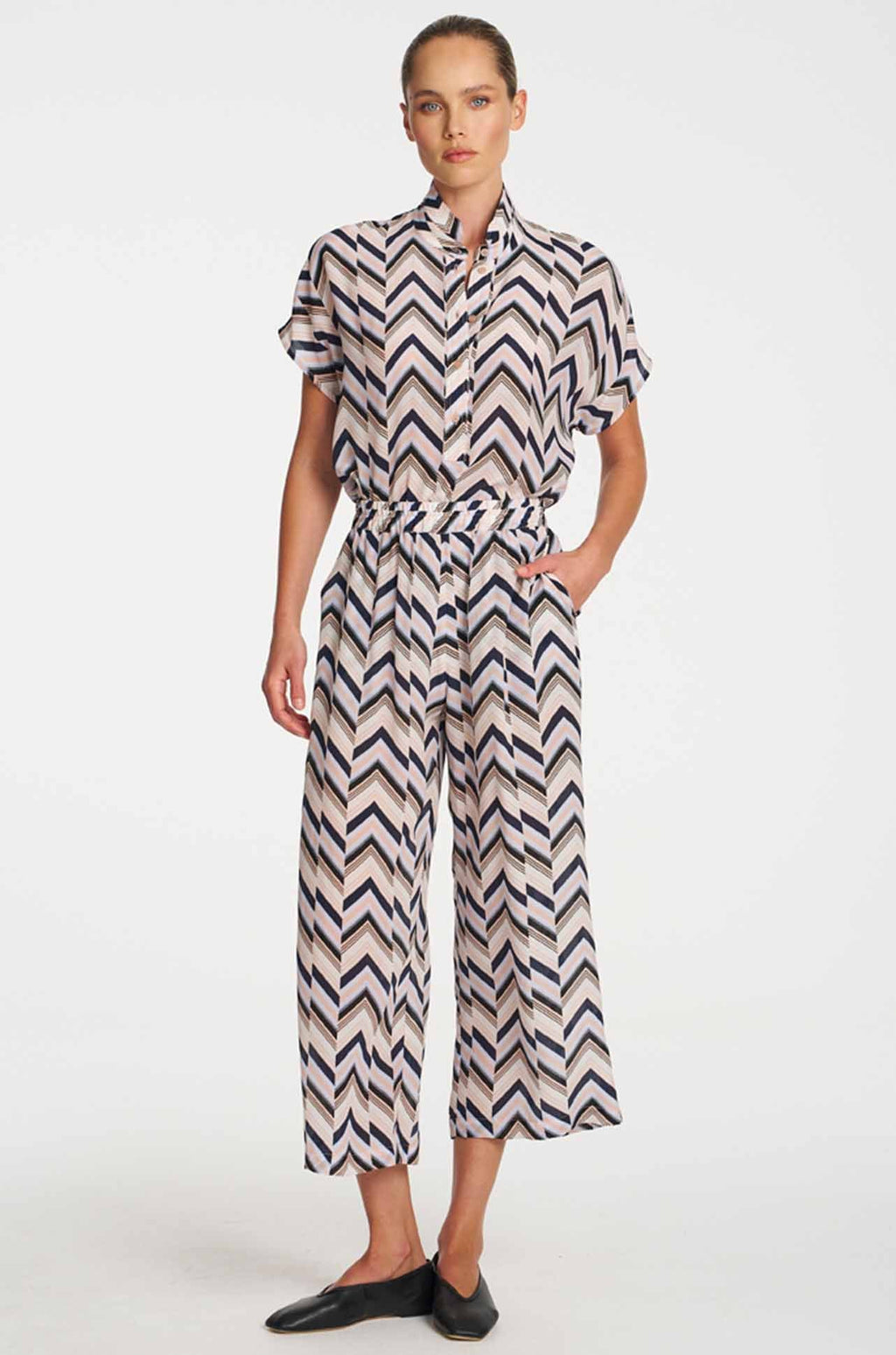 Pace Pant - Pleat Print Silk