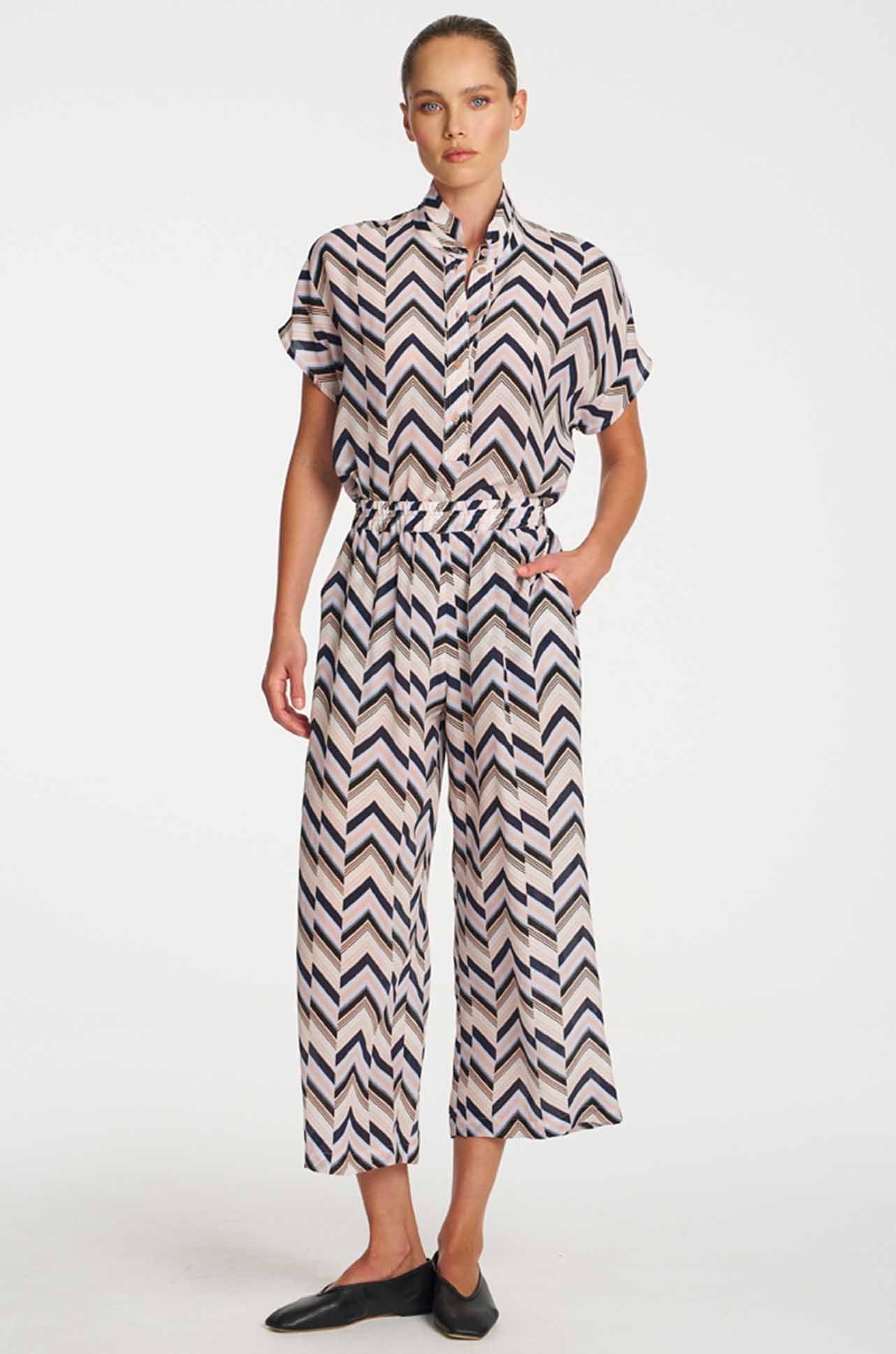 Pace Pant - Pleat Print Silk