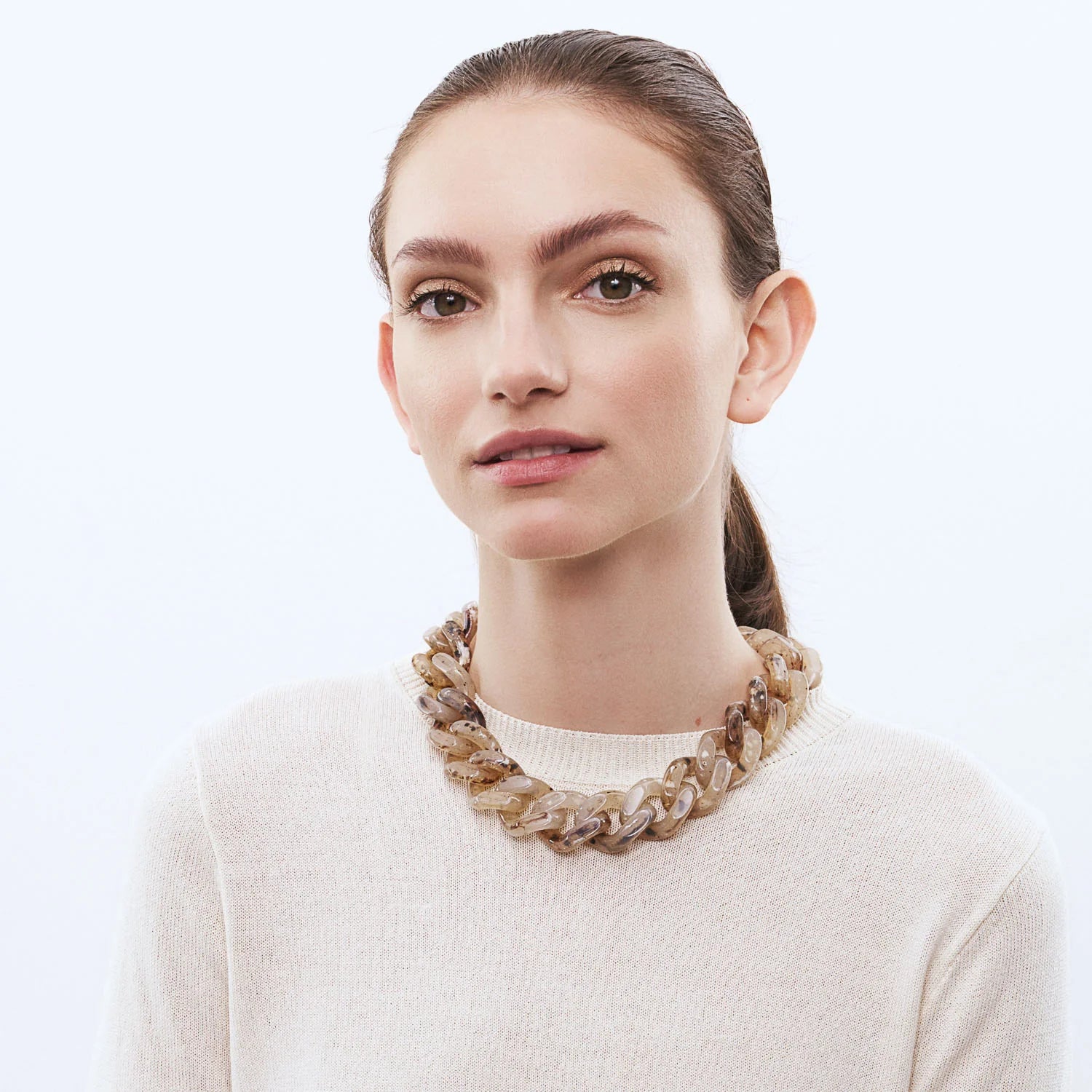 Flat Chain Necklace in Bernstein