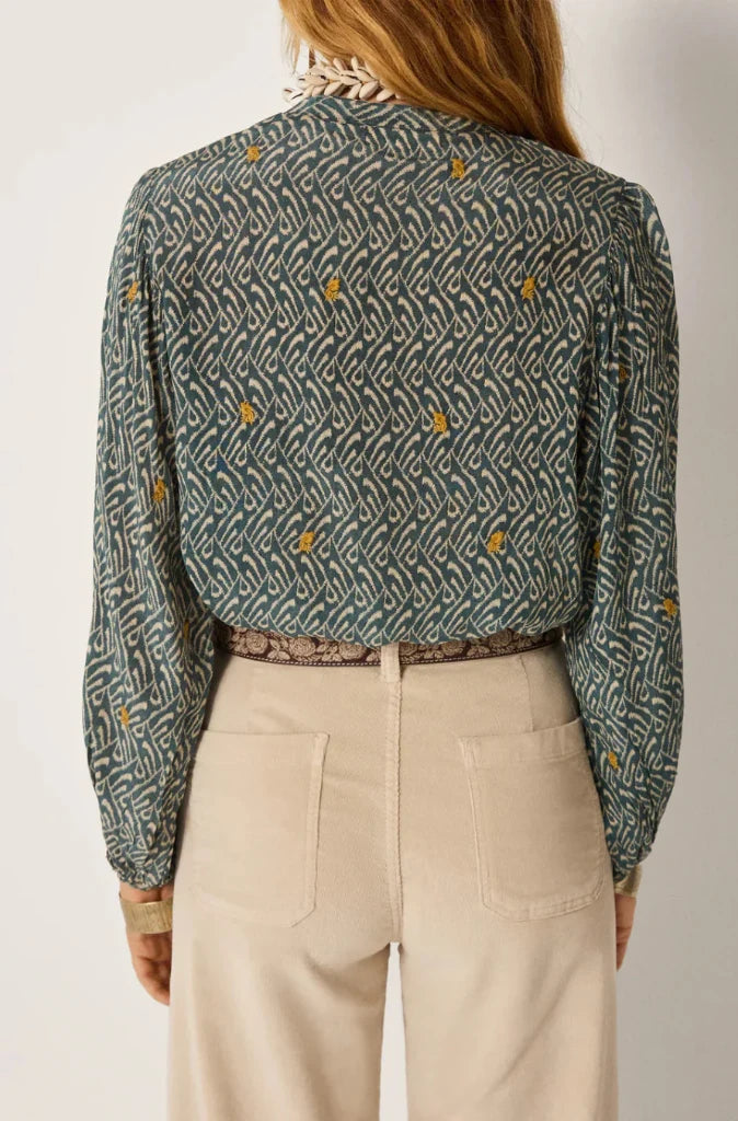 Marilyn Blouse - Blue Shibori
