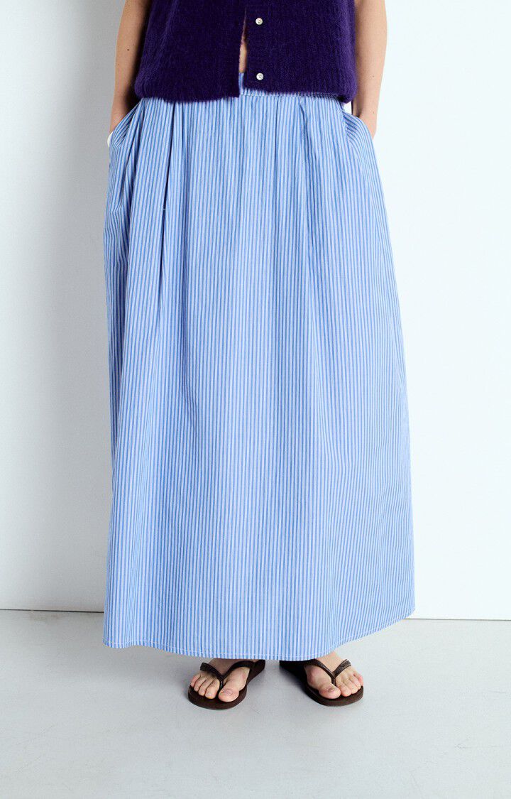 Zatybay Long Skirt - Aqua Stripes