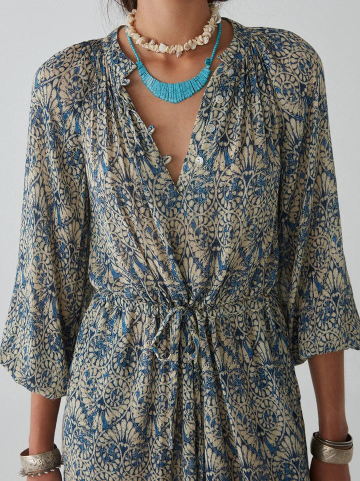 Antonella Spiral Blues Dress