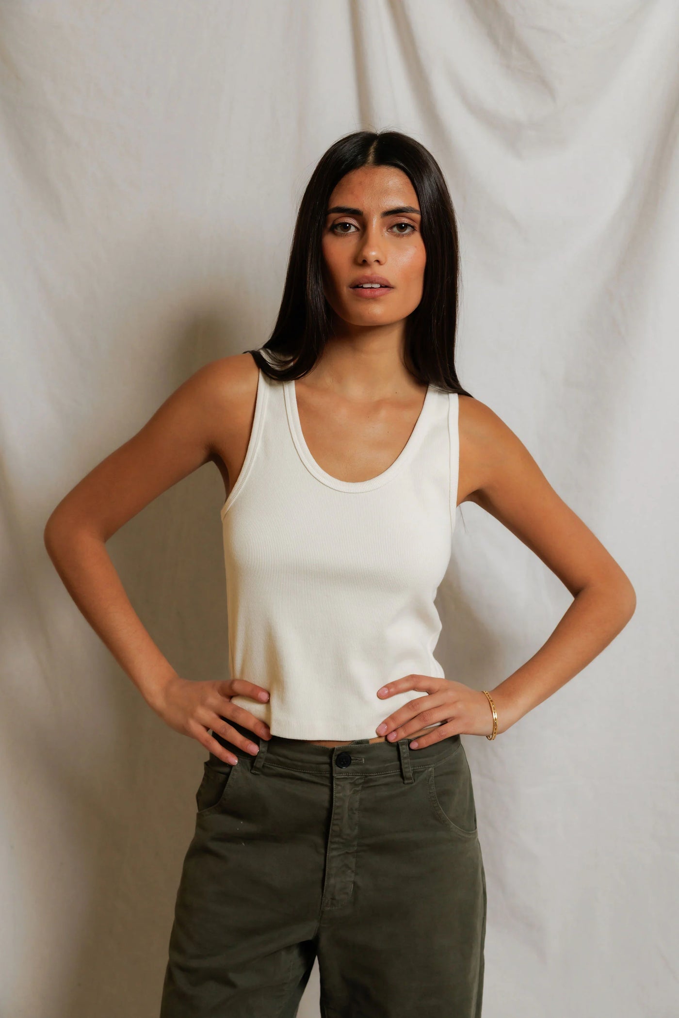 Blondie Tank - Bright Ivory