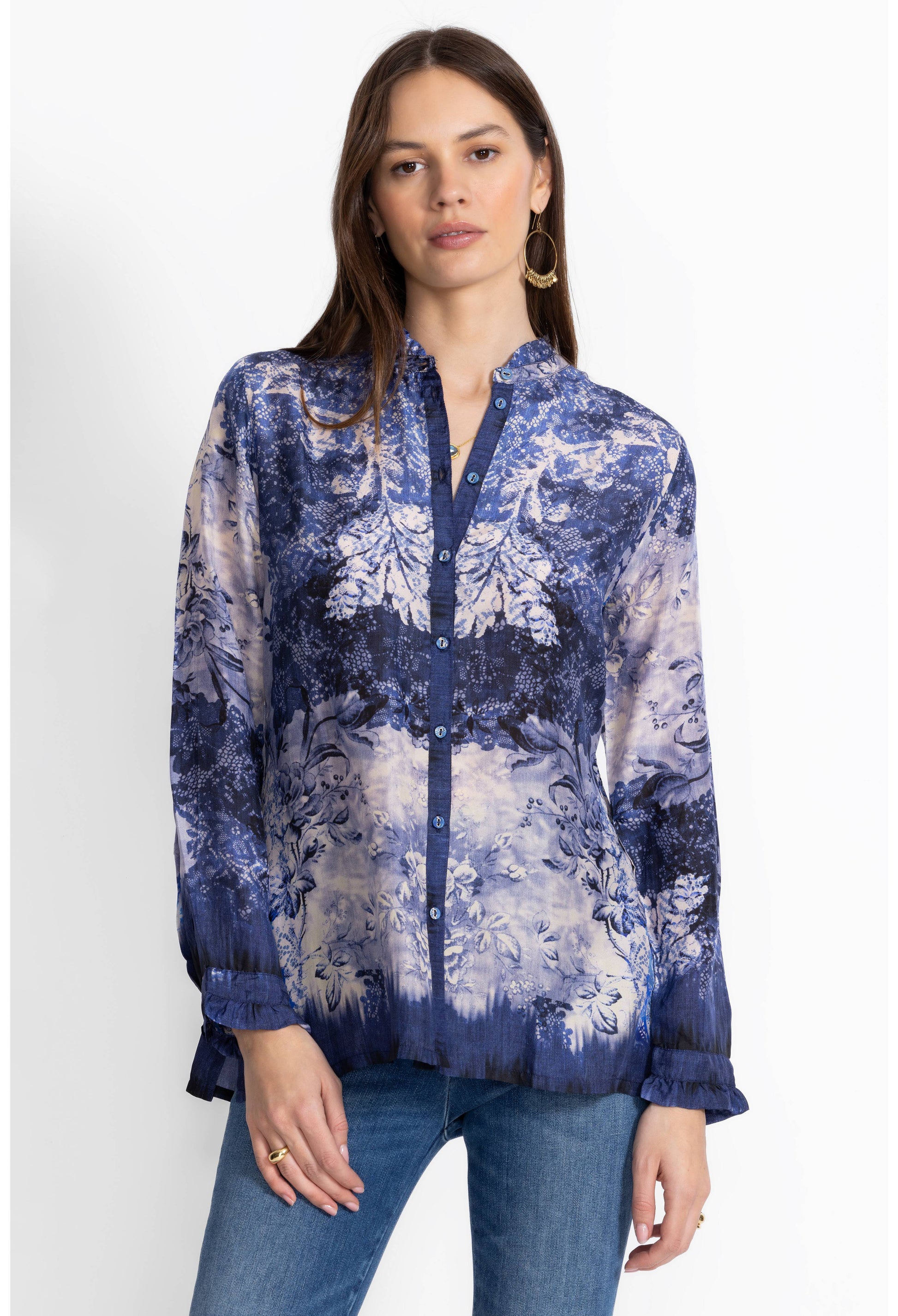 Shivonne Shirt - Denim Lace