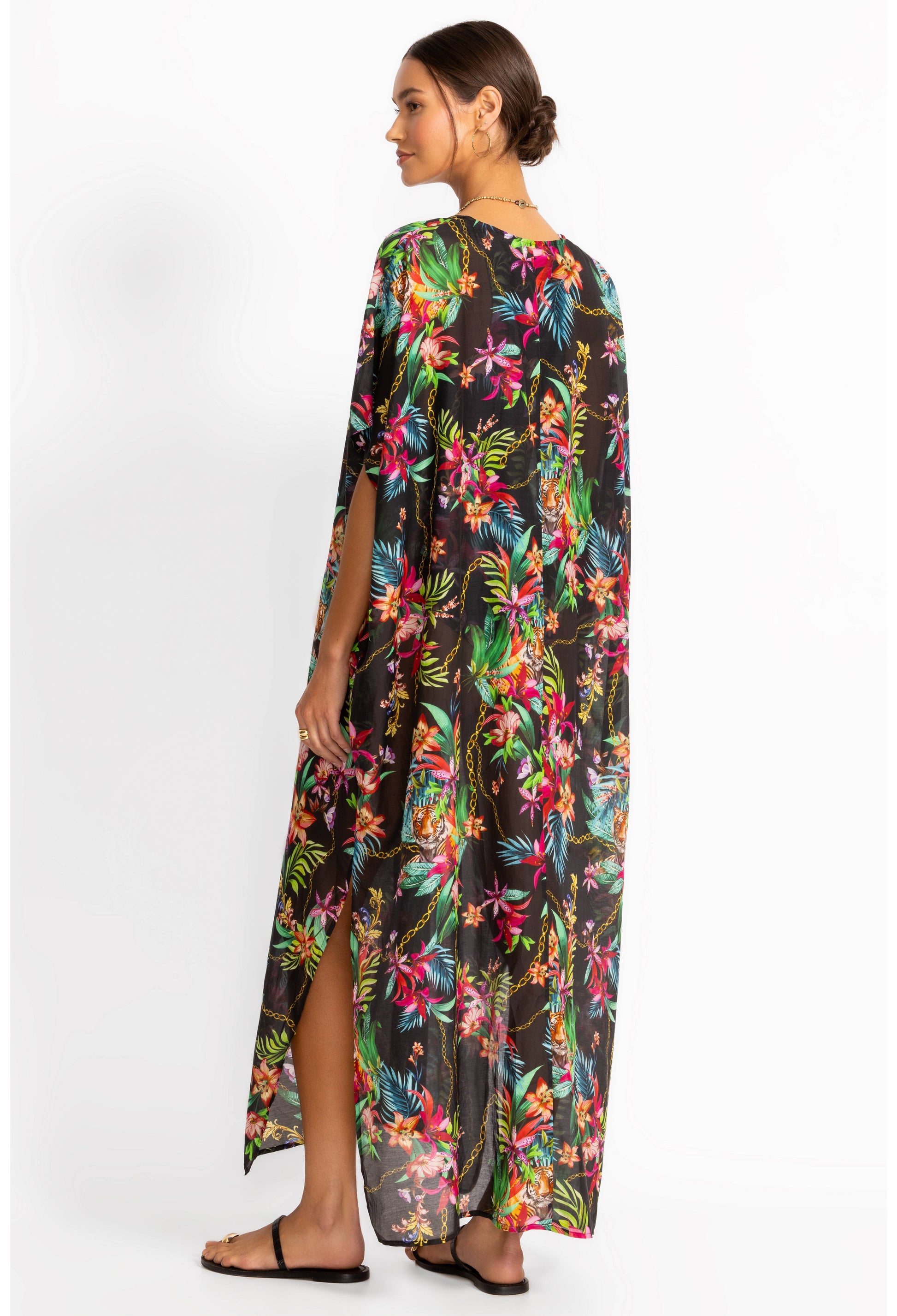 V Neck Kaftan - Miller Black S/M