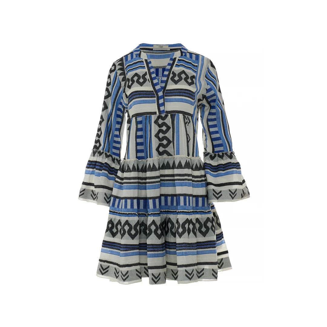 Ella Short Dress - Blue/Black
