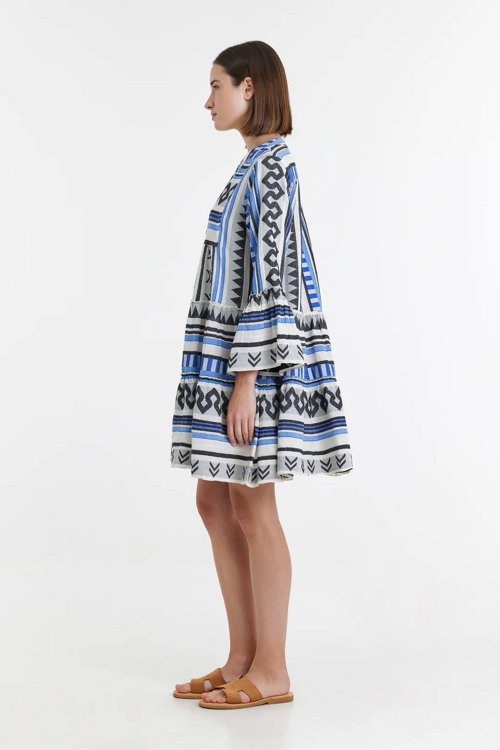 Ella Short Dress - Blue/Black