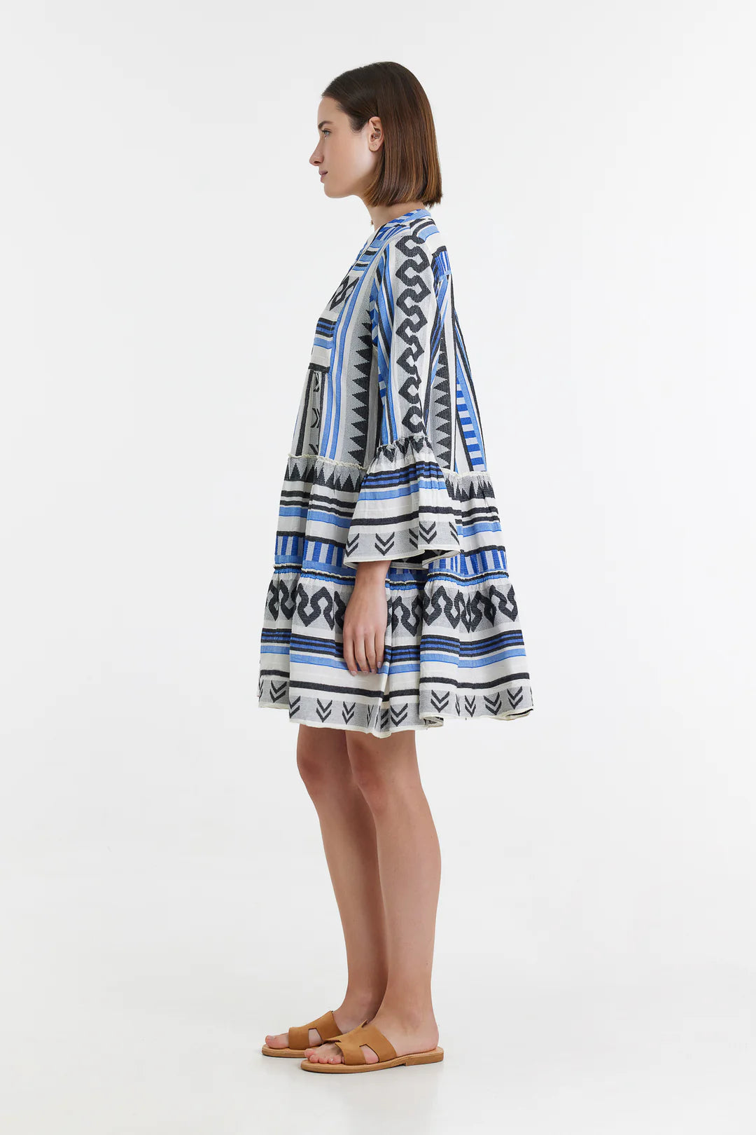 Ella Short Dress - Blue/Black