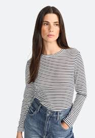 Sparkle Stripe L/S Top - Midnight Blue