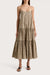 Neada Midi Dress - Micro leaves Walnut