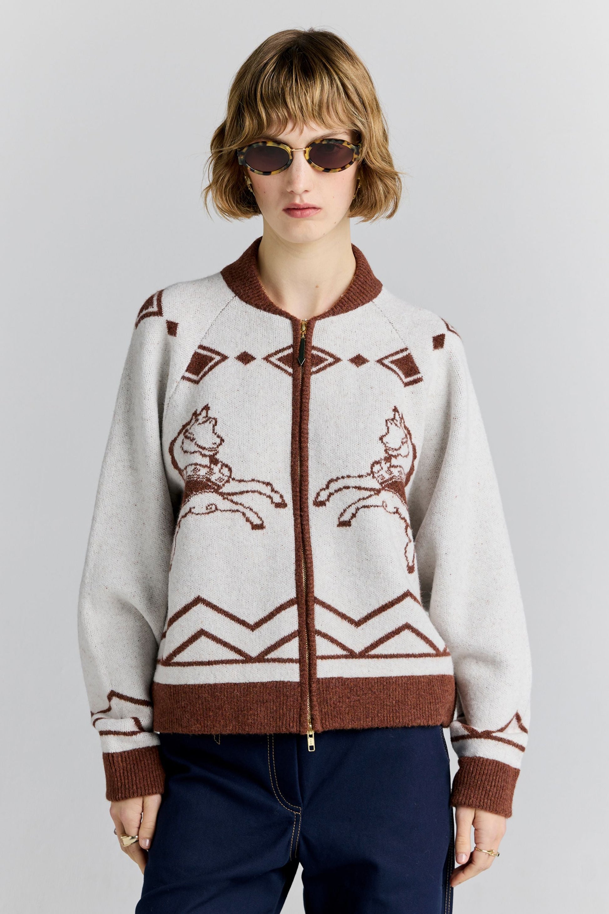 Carousel Knit Bomber