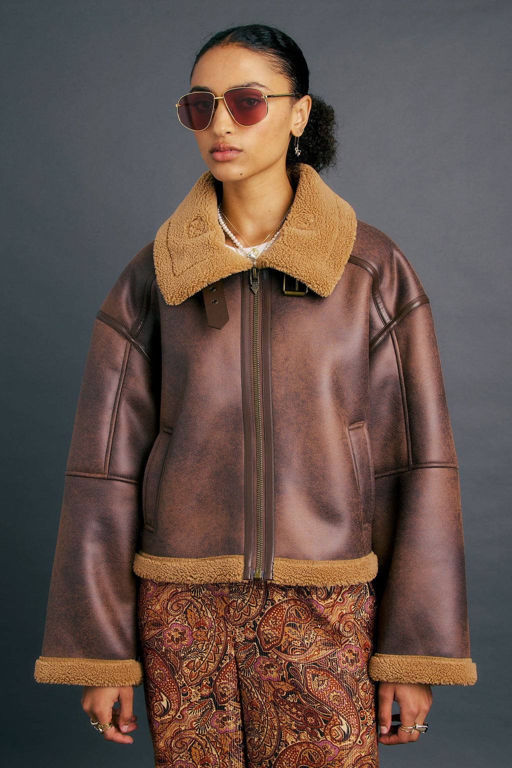 Cropped Aviator Jacket
