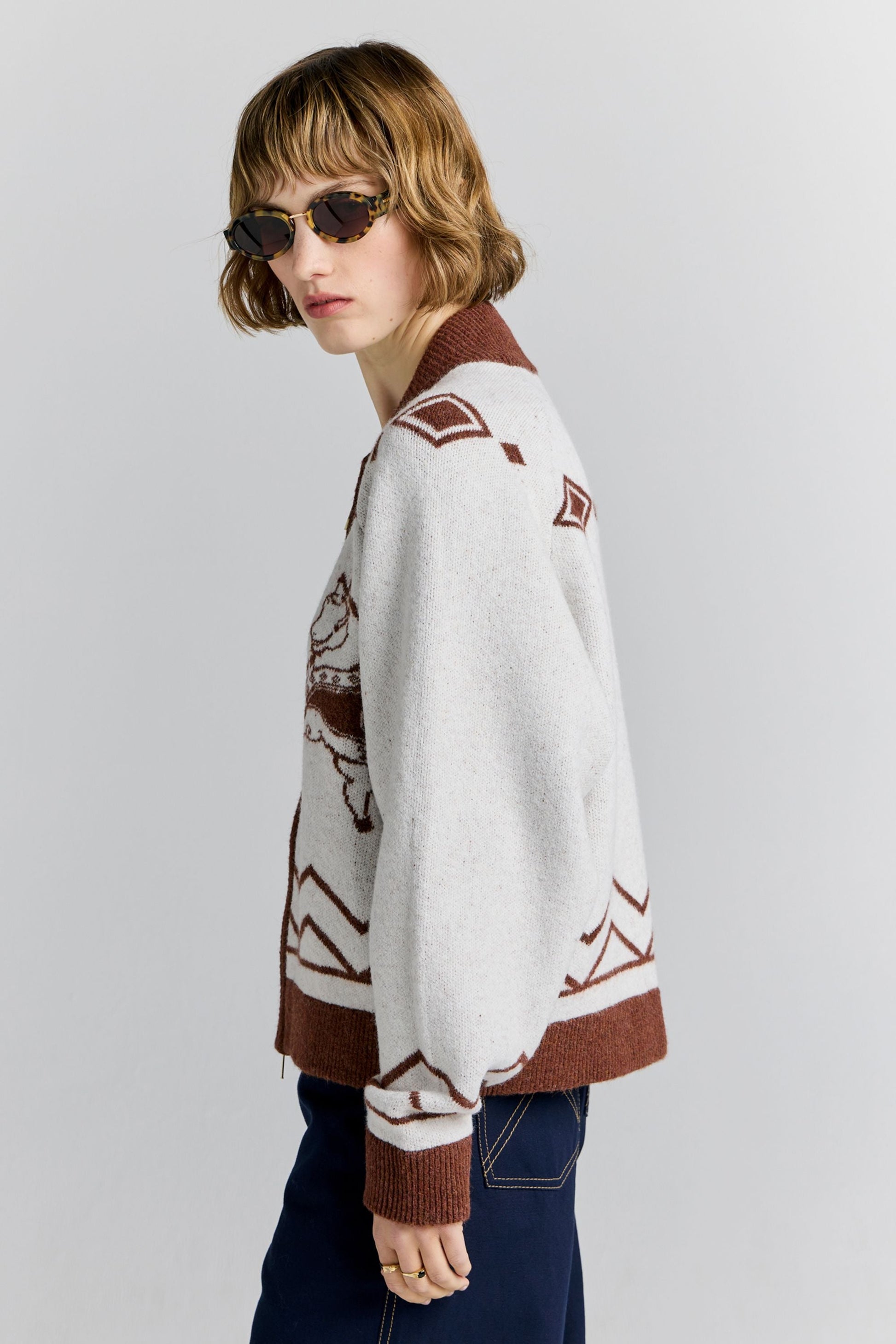 Carousel Knit Bomber