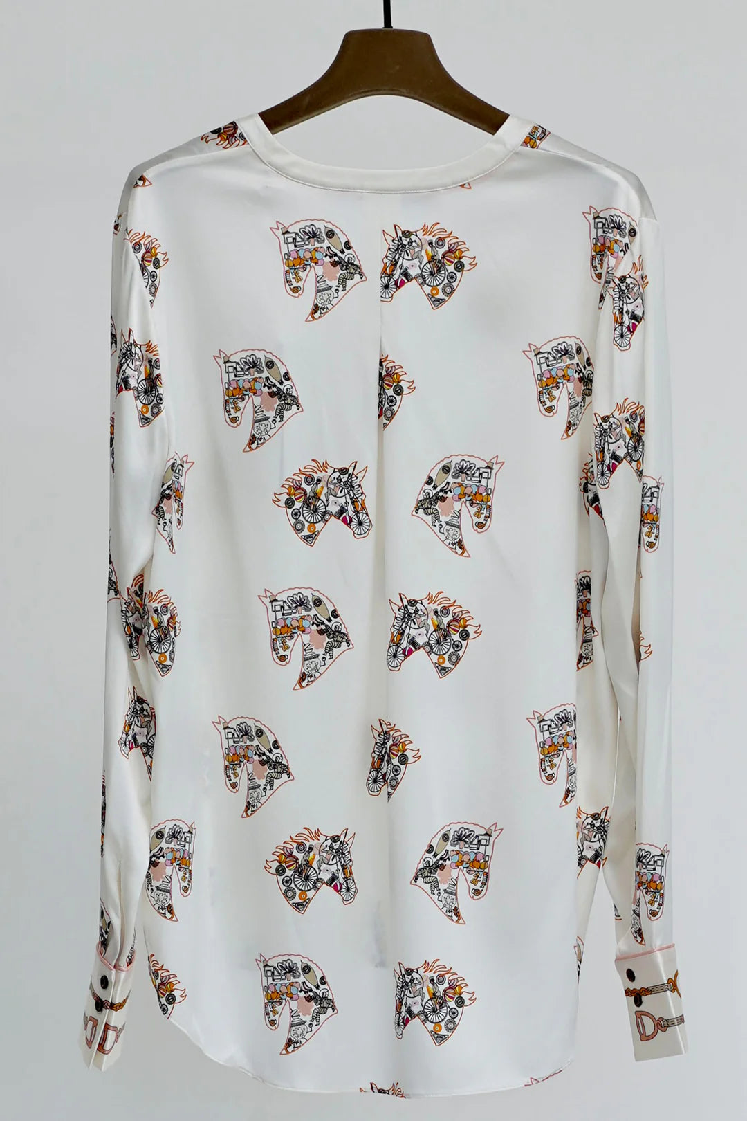 Silk Tunic Top with Horse Print