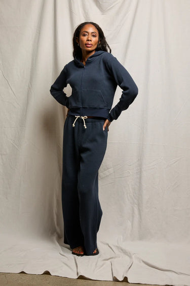Navy Waffle Inez Hoodie