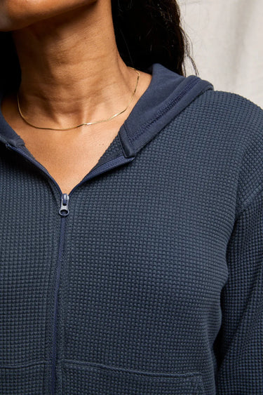 Navy Waffle Inez Hoodie
