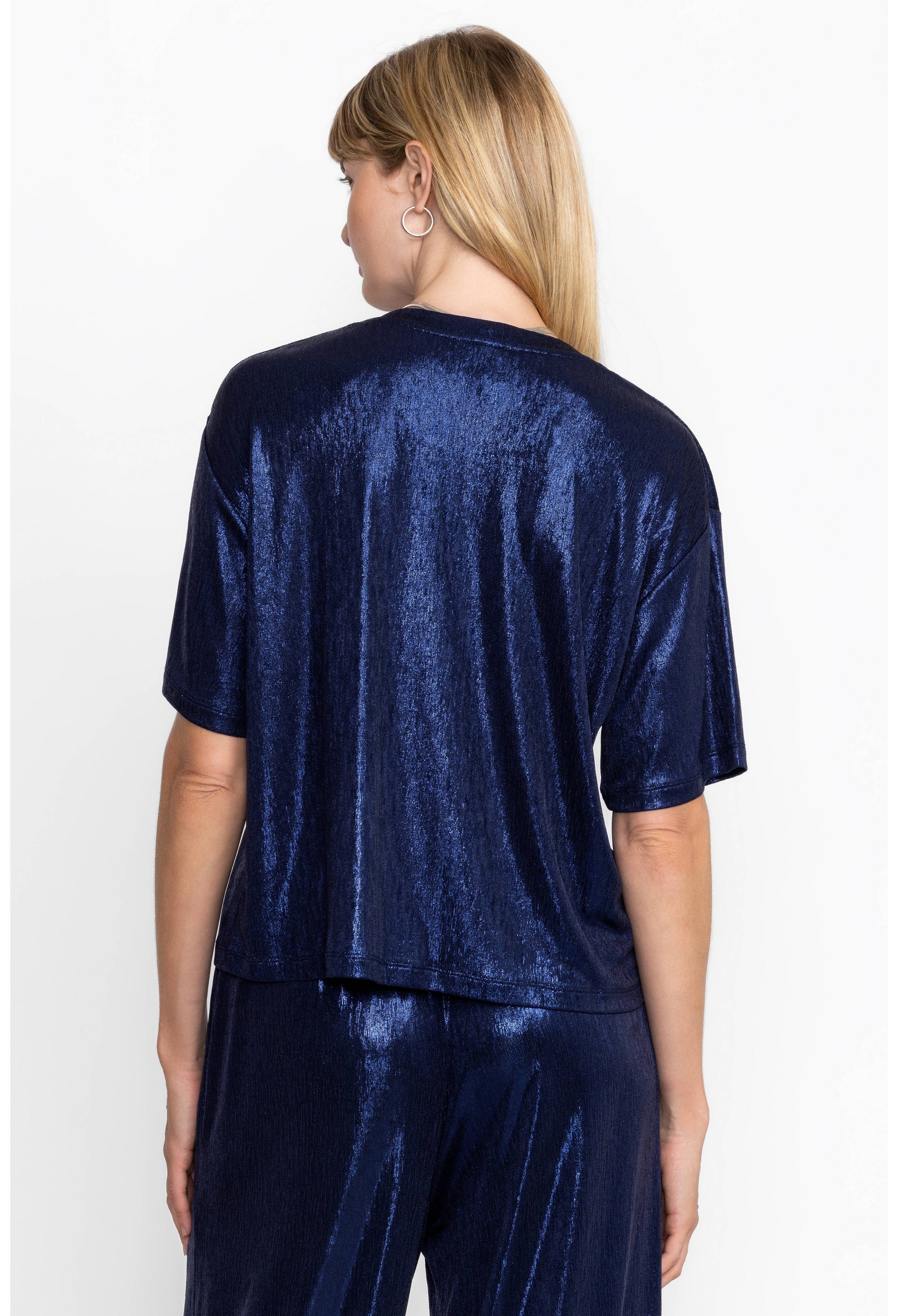 Andi Oversized Tee - Metallic Sapphire Blue