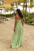 Graciela Long Dress - Green with lurex