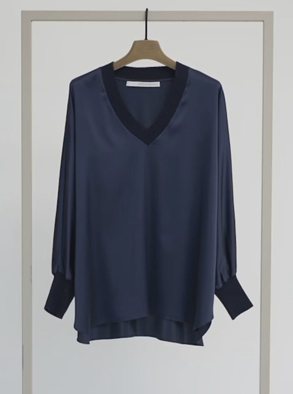 Marino Blue V Neck Blouse 6102