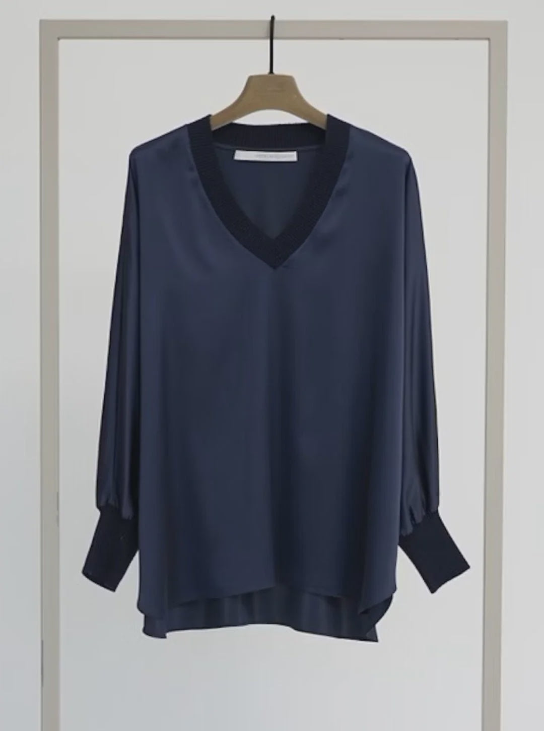 Marino Blue V Neck Blouse 6102