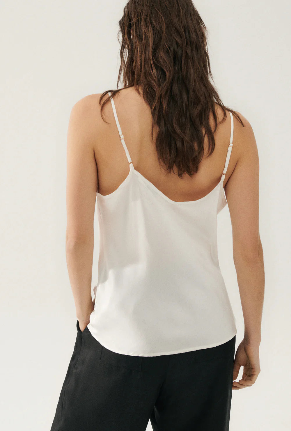Bias Cut Cami - White