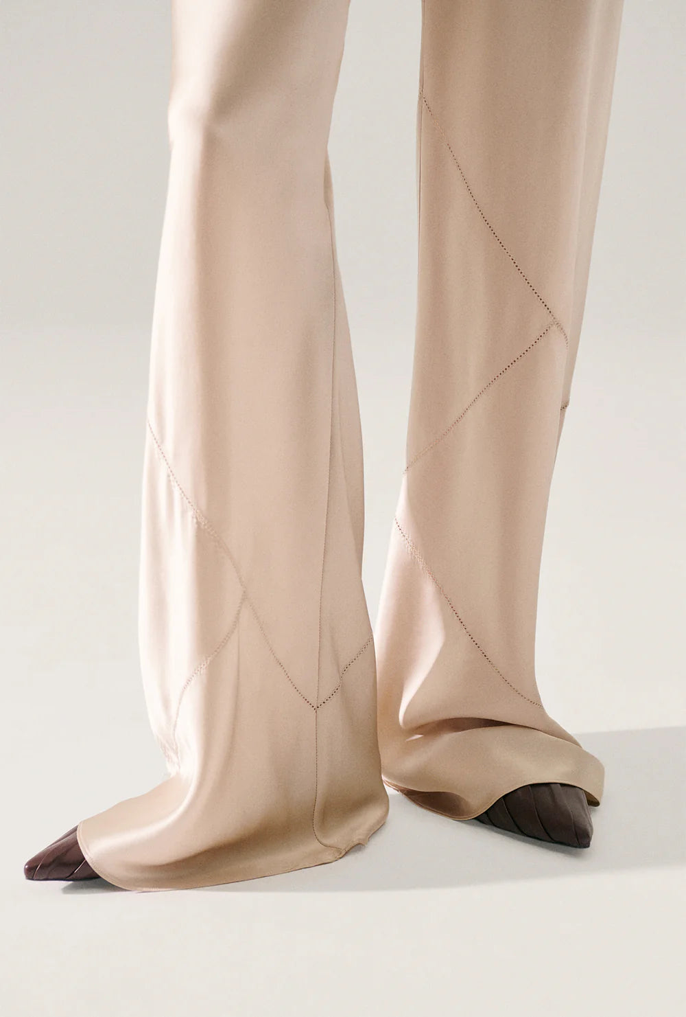 Splice Bias Cut Pants - Hazelnut