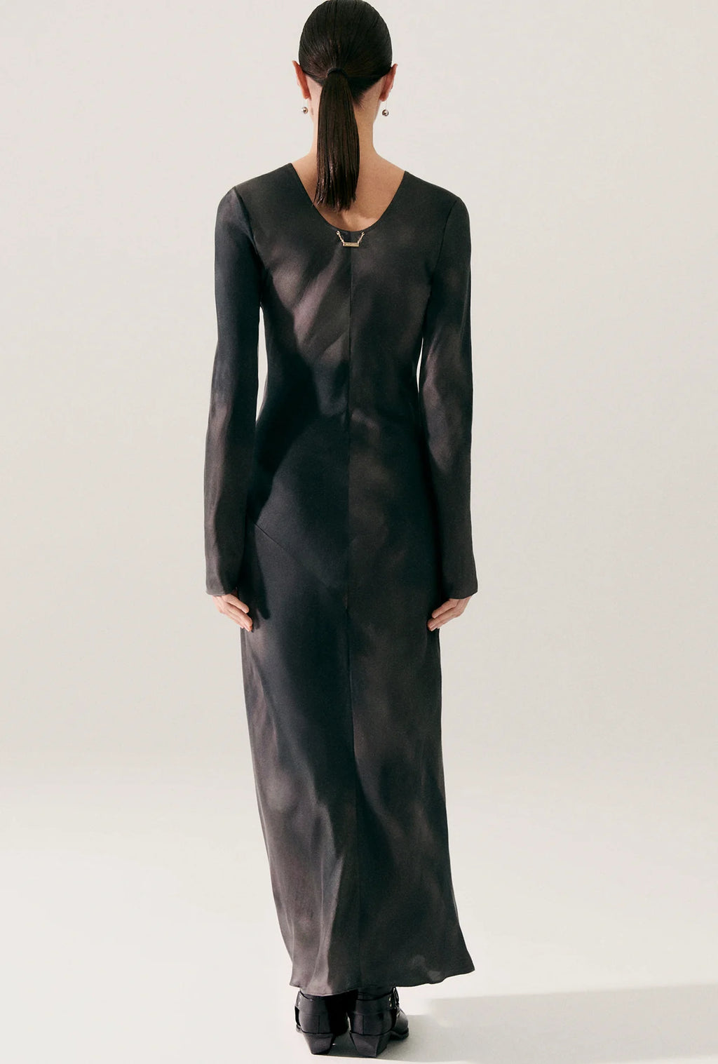 Full Sleeve Bias Dress - Smoke