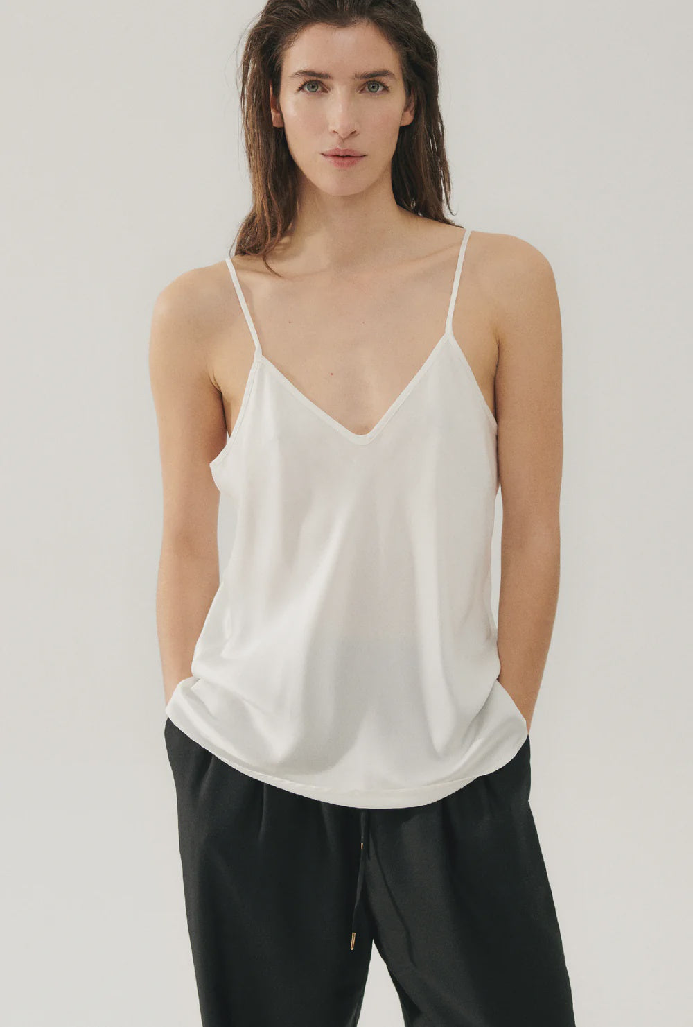 Bias Cut Cami - White