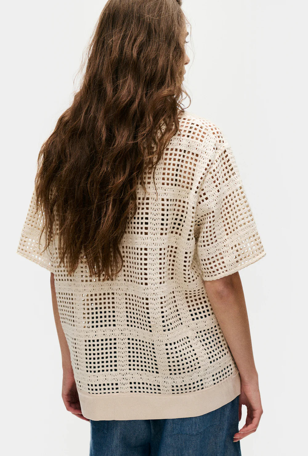 Cotton Grid Grandpa Shirt