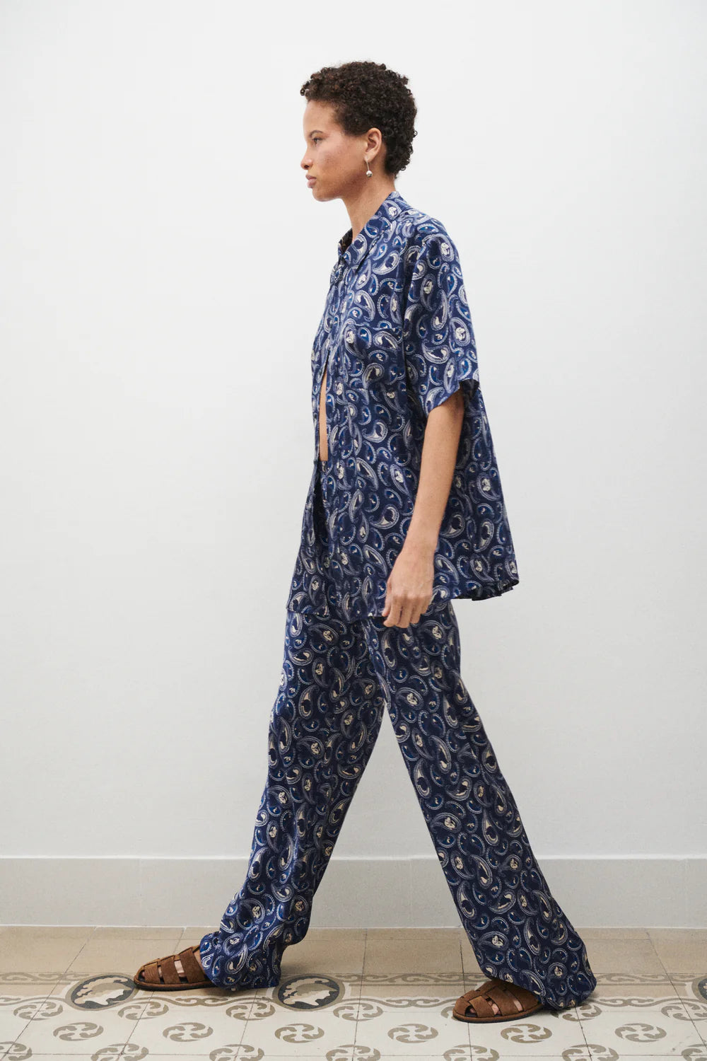 Bias Cut Pants - Hounds Paisley