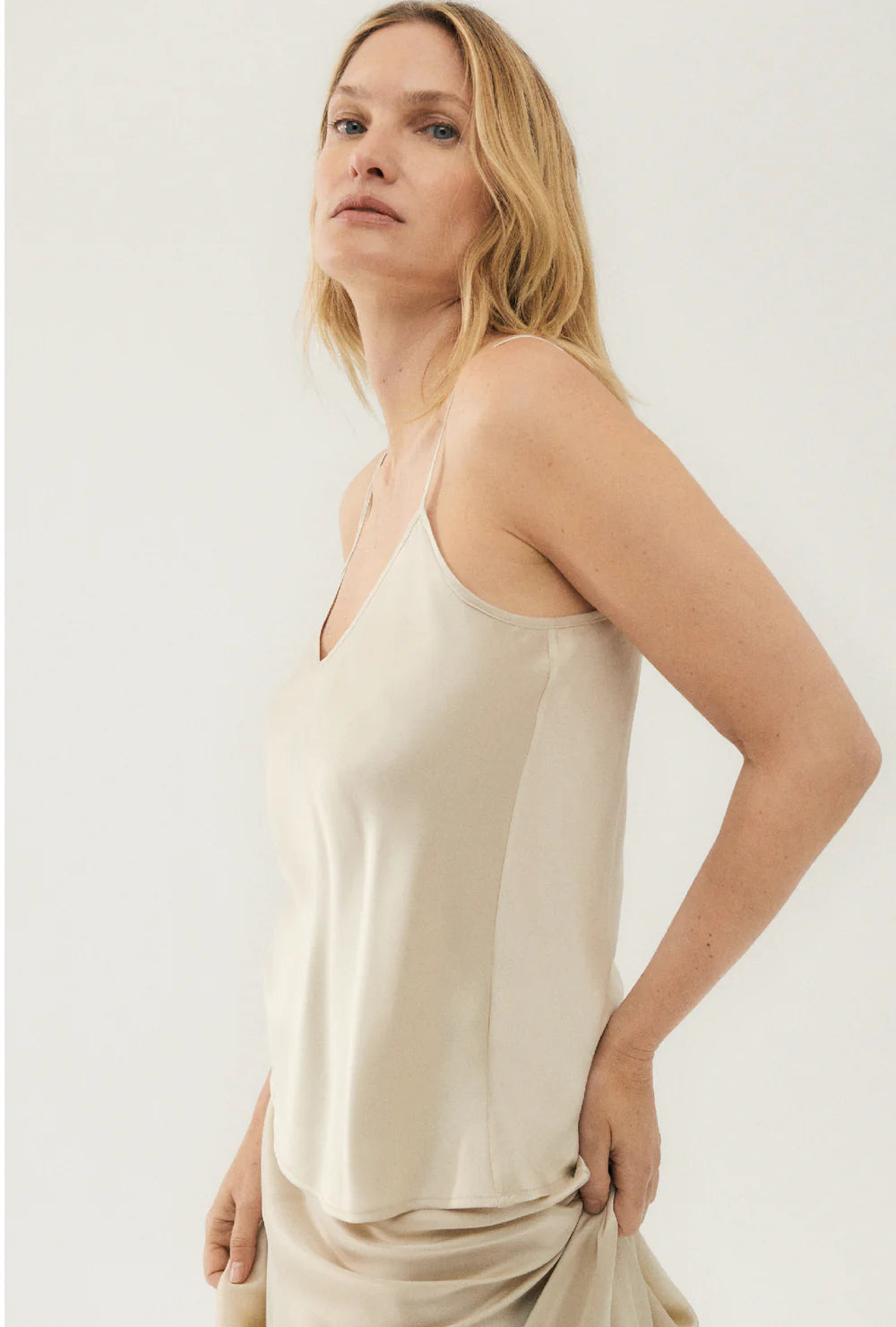 Bias Cut Cami - Hazelnut