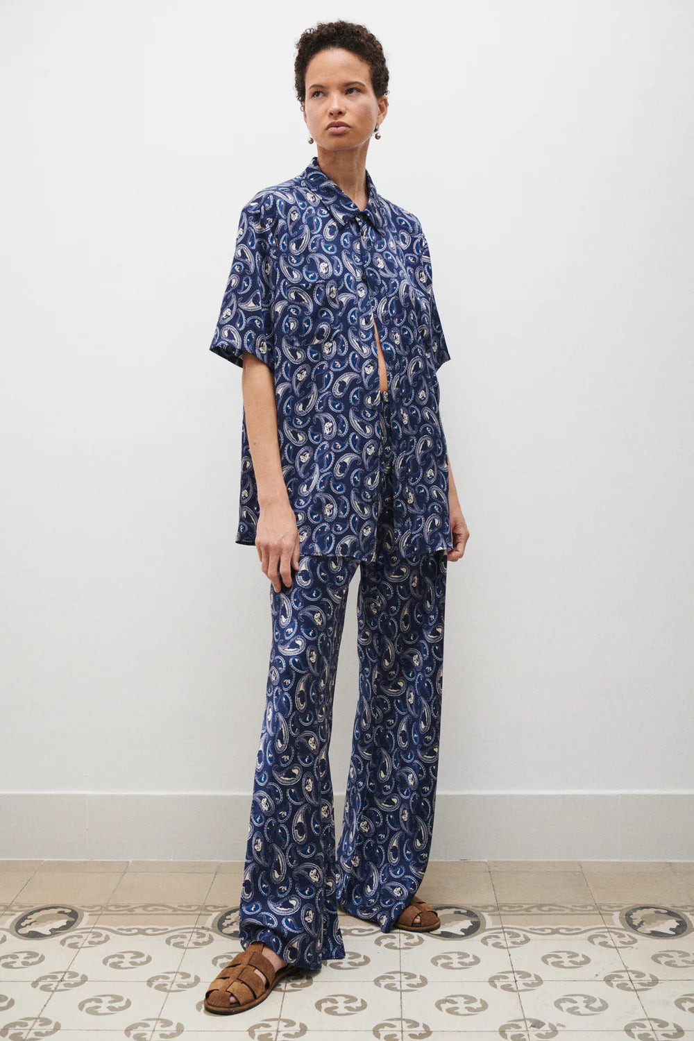 Bias Cut Pants - Hounds Paisley