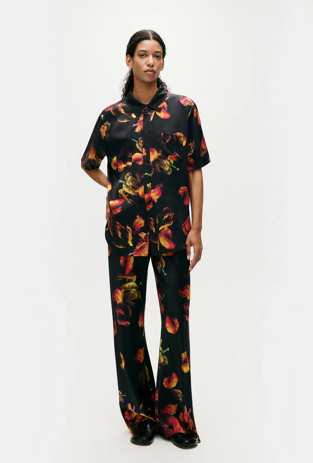 Bias Cut Pants - Tulipa Black