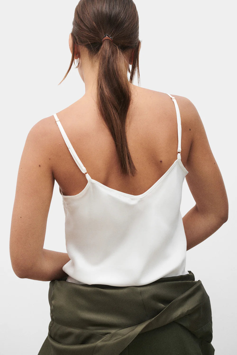 Bias Cut Cami - White