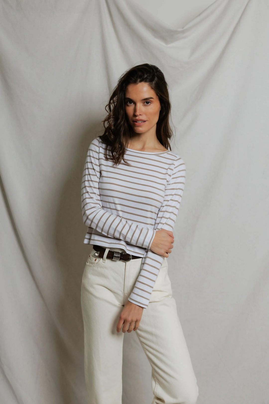 Parker Long Sleeve Tee - Driftwood Stripe