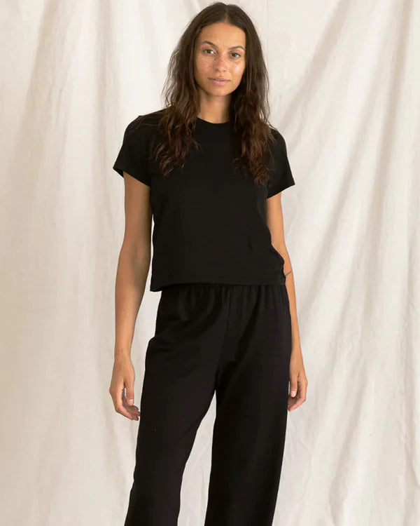 Clara Velour Crew Neck Tee
