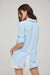 Split Back Button Down Blue Oasis