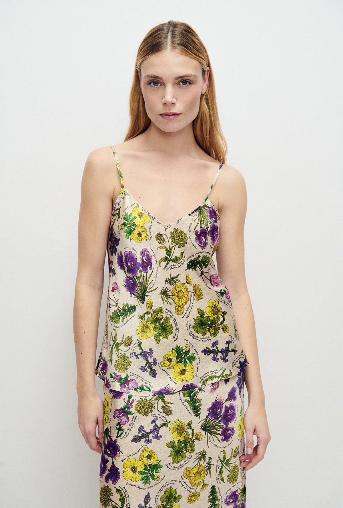 Bias Cut Cami - Endangered Flowers