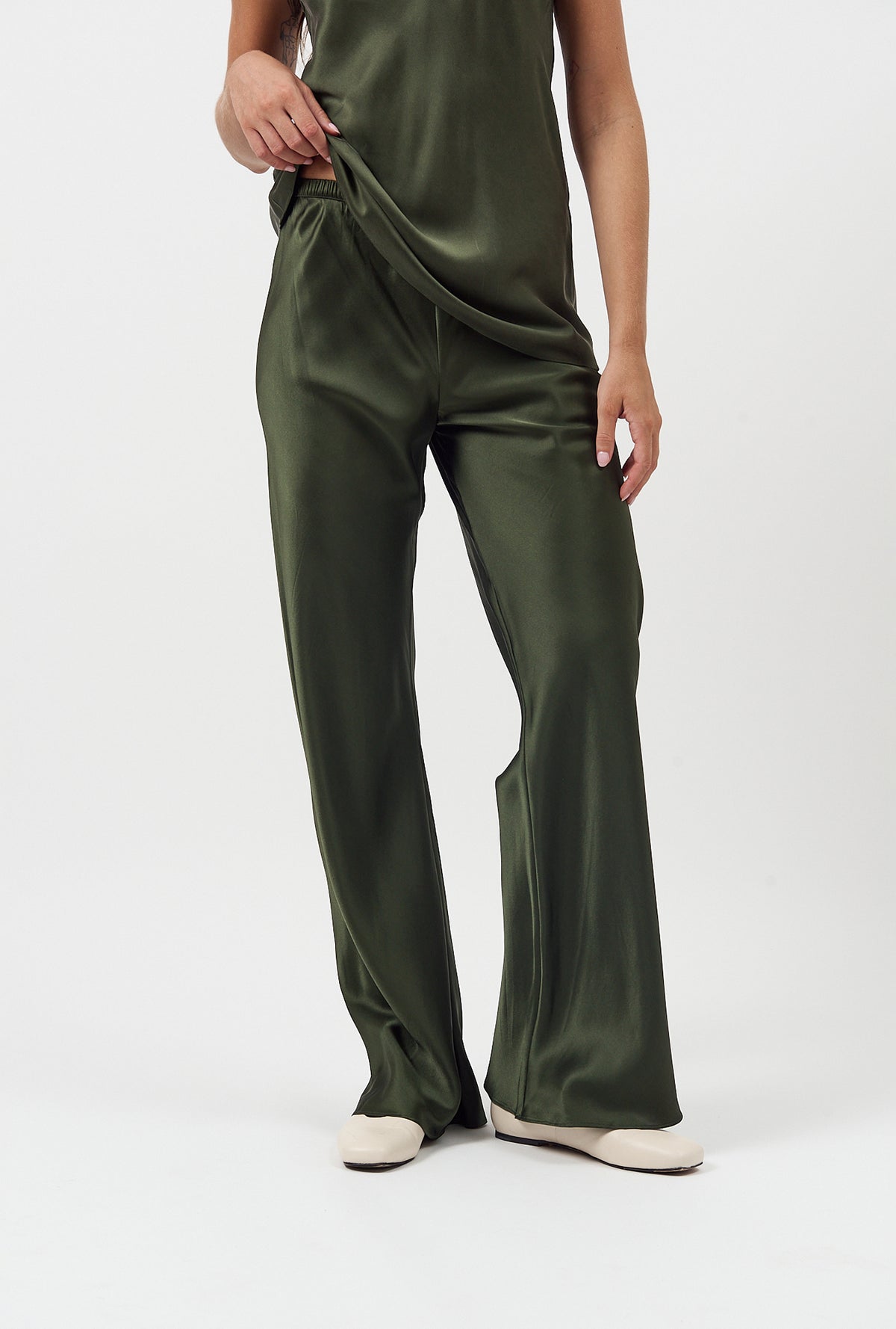 Bias Cut Pants - Cedar