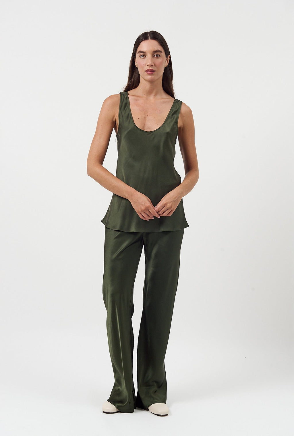 Bias Cut Pants - Cedar