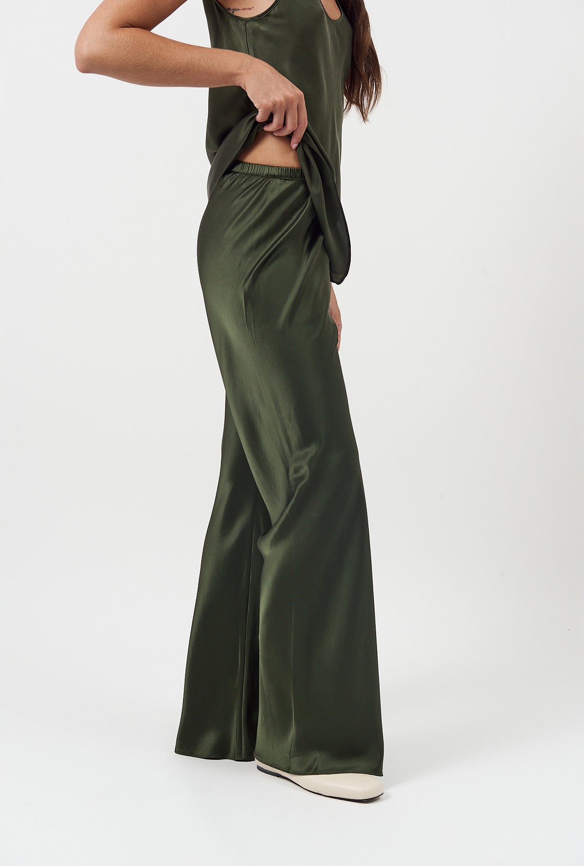 Bias Cut Pants - Cedar