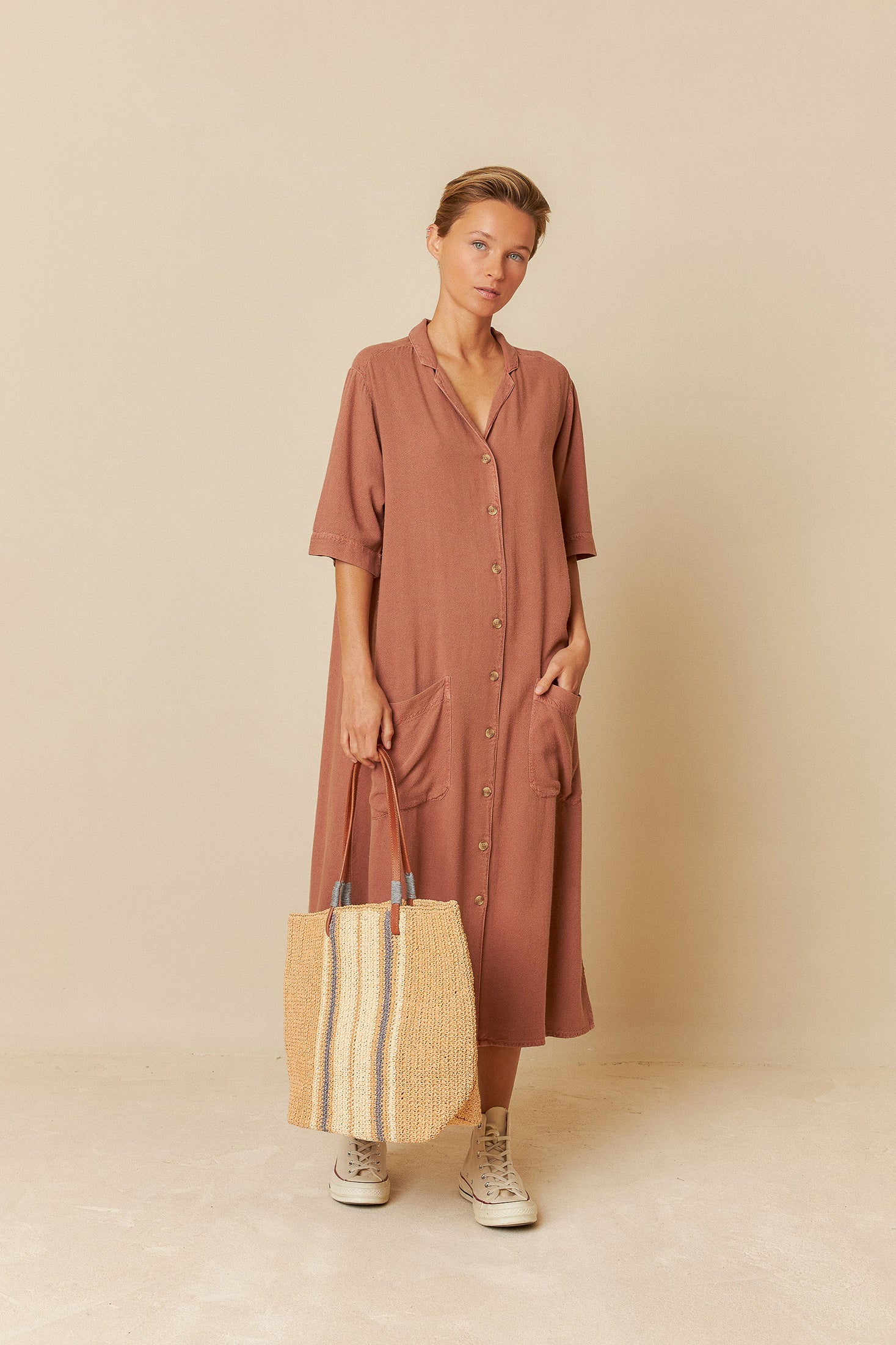 Tri Colour Raffia Bag