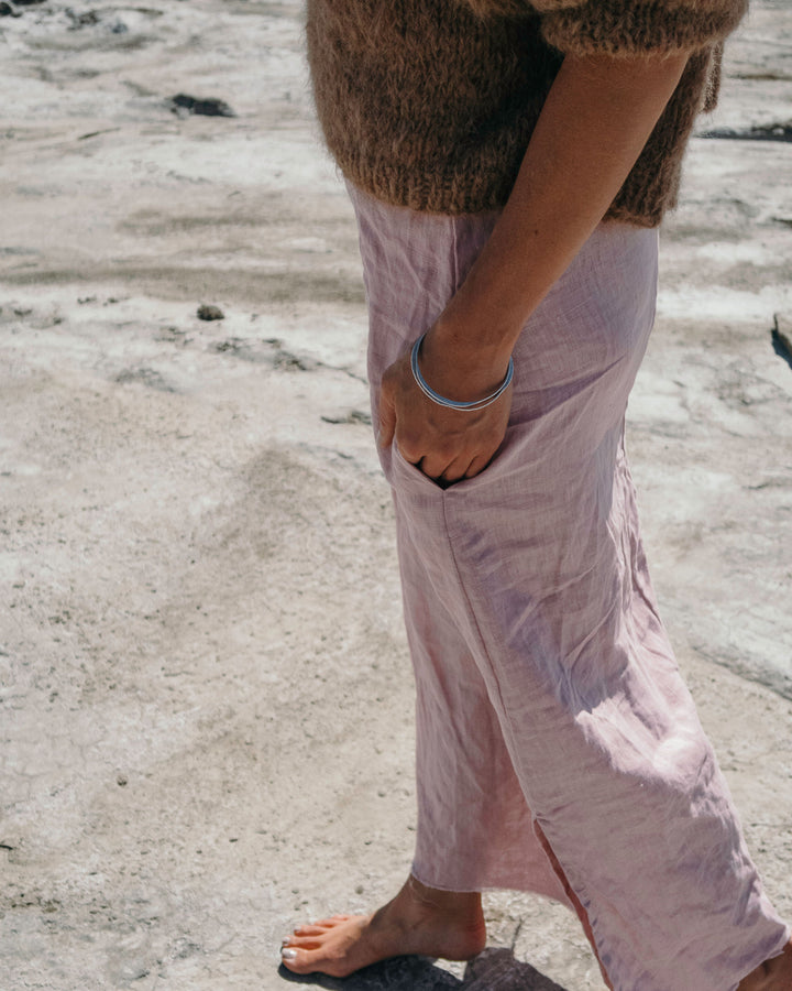 Linen Long Line Slip Dress